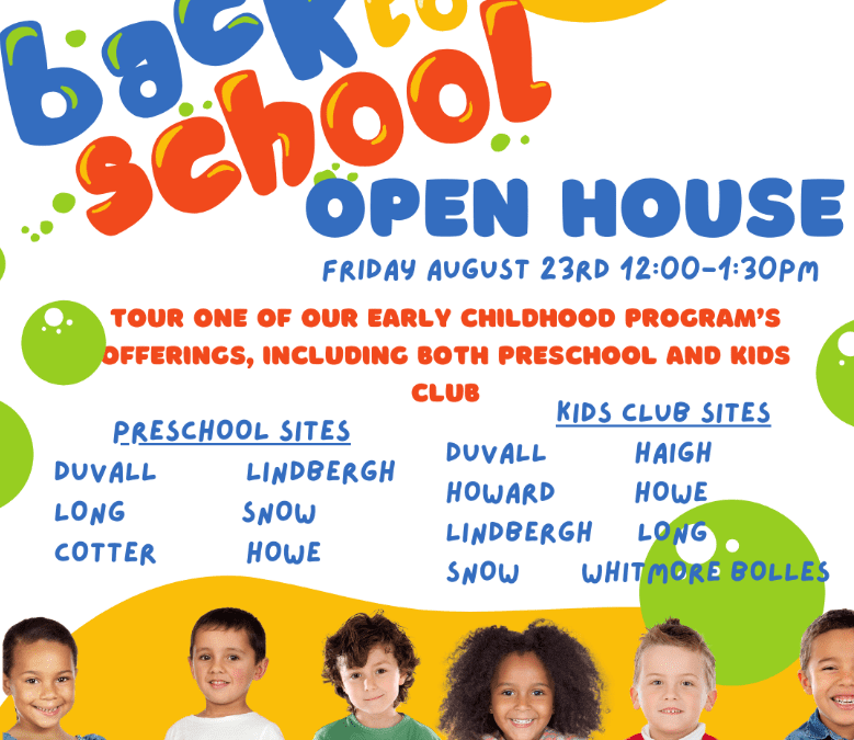 Preschool and Kids Club childcare holding open house at Long on Friday, Aug. 23